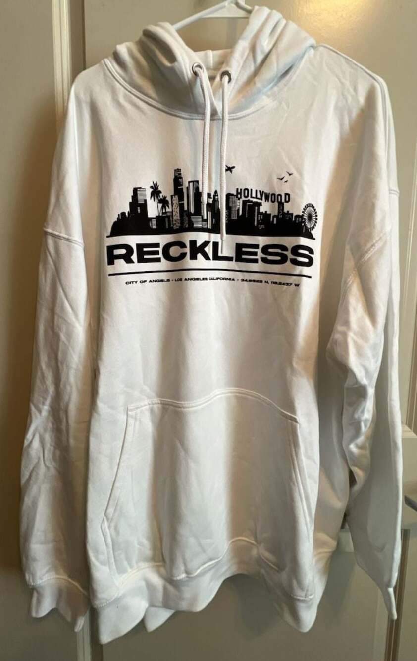 Young & Reckless City of Angels Los Angeles Graphic Hoodie White 2XL